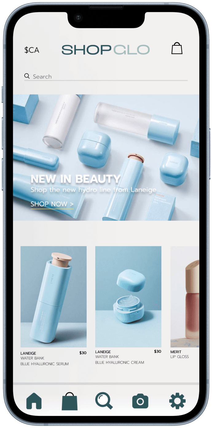 ShopGlo App Screen 02 - Featured Products